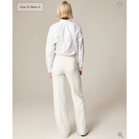 J. Crew Carolina pant in wool-blend flannel Black NWT size 8 - Picture 2 of 8